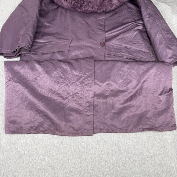 Lundstrom La Parka Small Wool Coat Southwest Tribal Faux Fur 2 PC Nylon Overcoat - Picture 6 of 16